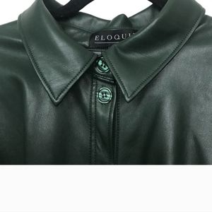 ELOQUII Green Faux Leather Trench Dress NWT Size 22, this dress is past the knee